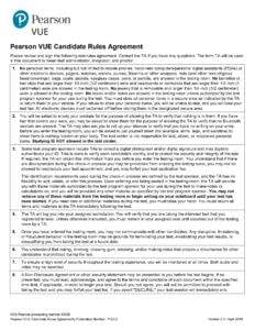 Pearson VUE Candidate Rules Agreement